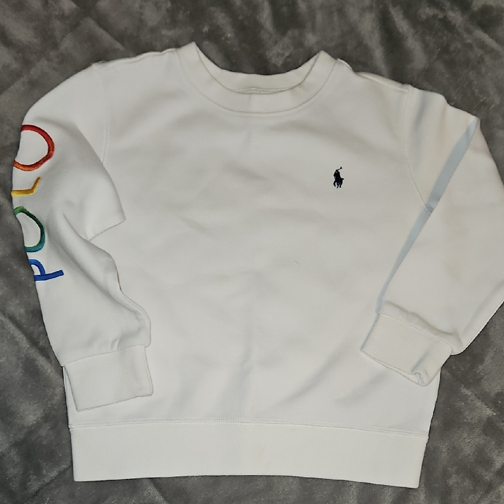 Polo Ralph Lauren White Sweatshirt with Multicolor Logo